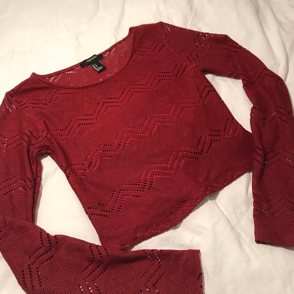 Long sleeved forever 21 crop top